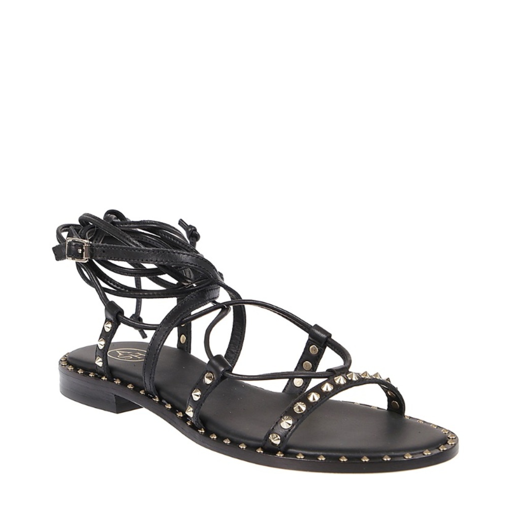 Ash Black Studded Women's Strappy Sandals
